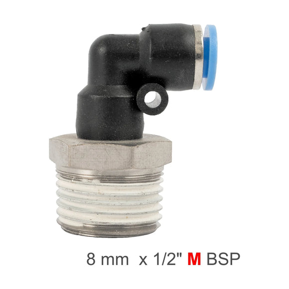AirCraft Elbow 8mm-1/2 M PU Hose Fitting - image 01