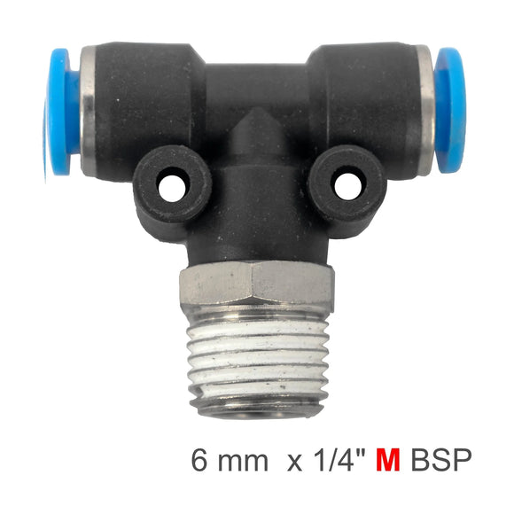 AirCraft PU Hose Fitting Tee 6mm-1/4 M - image 01