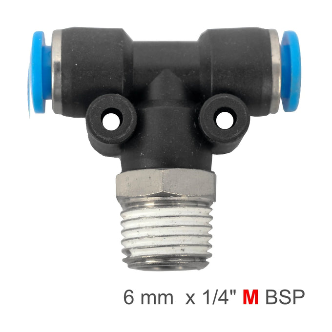 AirCraft PU Hose Fitting Tee 6mm-1/4 M - image 01