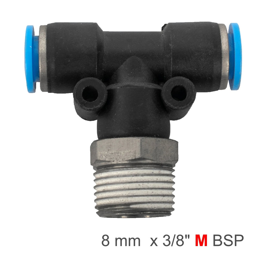 AirCraft PU Hose Fitting Tee 8mm-3/8 M - image 01