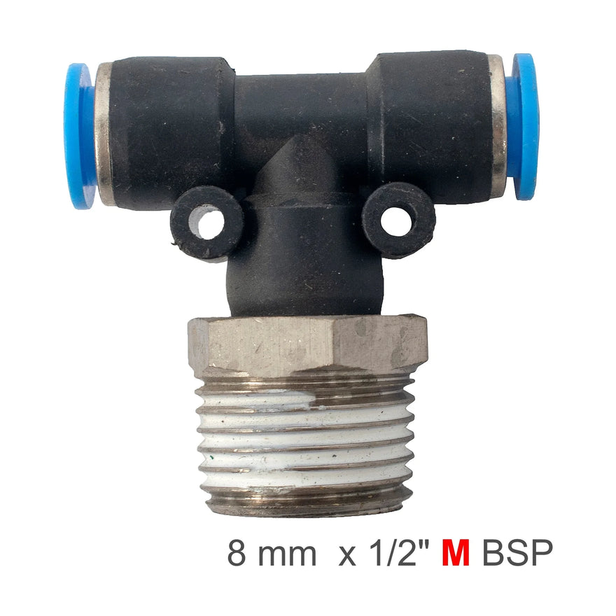 AirCraft PU Hose Fitting Tee 8mm-1/2 M - image 01