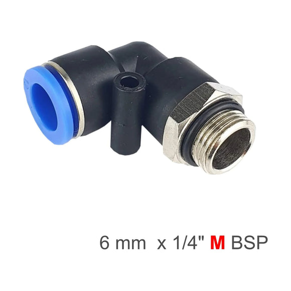 AirCraft PU Fitting Elbow With O-Ring 6mm-1/4 M - image 01