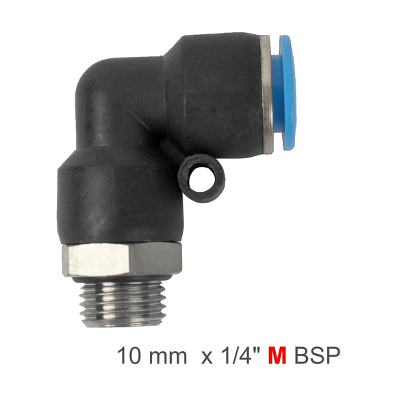 AirCraft PU Hose Fitting Elbow With O-Ring 10mm-1/4 M - image 01