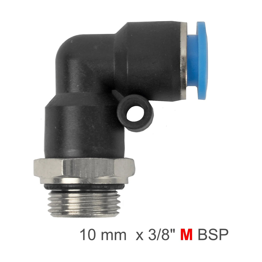AirCraft PU Hose Fitting Elbow With O-Ring 10mm-3/8 M - image 01