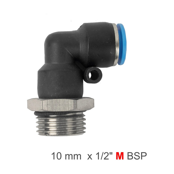 AirCraft PU Hose Fitting Elbow With O-Ring 10mm-1/2M - image 01