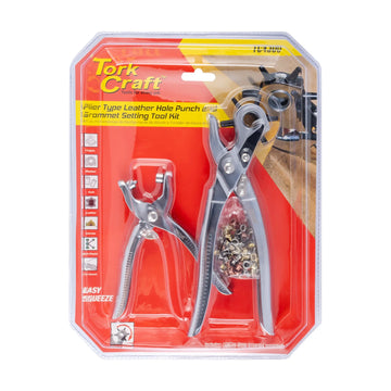 Tork Craft Leather Hole Punch & Grommet Setting Tool Kit with 100pc Eyelets 5mm - image 01