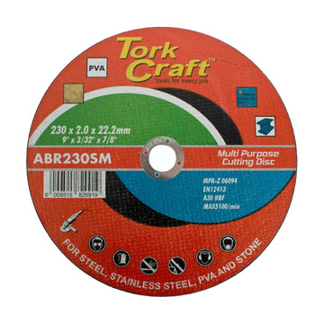 Tork Craft Cutting Disc Multi Purpose 230 X 2.0 X 22.2mm For Steel Ss Pva Stone - image 01