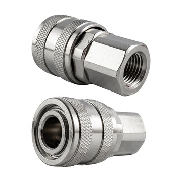 AirCraft Quick Coupler ARO Style Brass Nickel Plated 1/4' Female - image 01