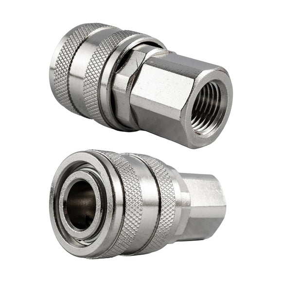 AirCraft Quick Coupler ARO Style Brass Nickel Plated 1/4' Female - image 01