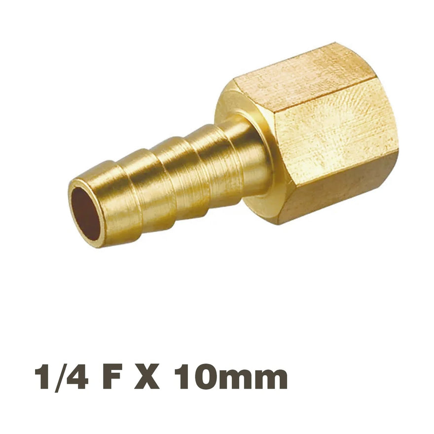 AirCraft Hosetail Connector Brass 1/4F X 10mm - image 01
