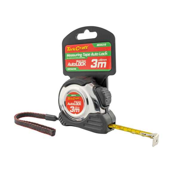 Tork Craft Measuring Tape Self Lock 3m X 16mm S/s & Rubber Casing Matt Finish - image 01