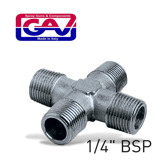 GAV 4-Way Connector 1/4' MMMM - image 01
