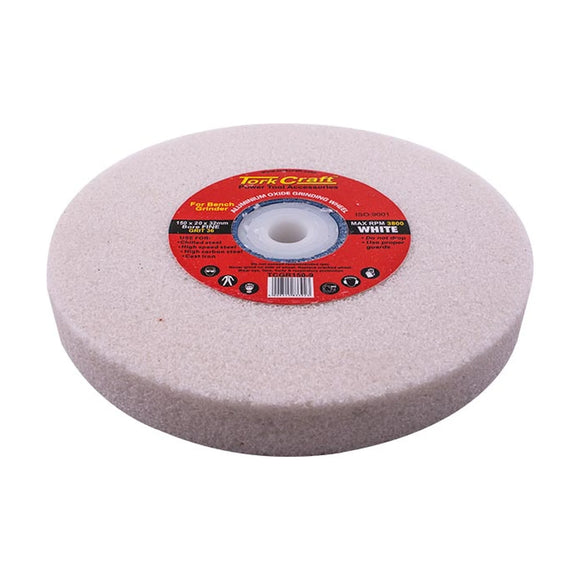 Tork Craft Grinding Wheel 150x20x32mm White Coarse 36 Grit W/bushes For Bench Grin - image 01