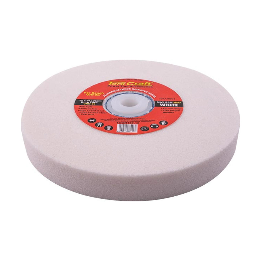Tork Craft Grinding Wheel 150x20x32mm Bore 60 Grit W/bushes For B/g White - image 01