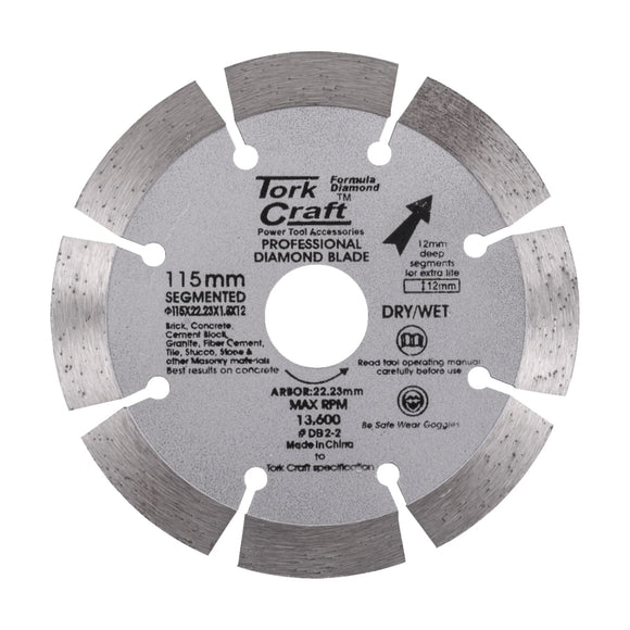 Tork Craft Diamond Blade Segmented 115mm With 12mm Segments - image 01