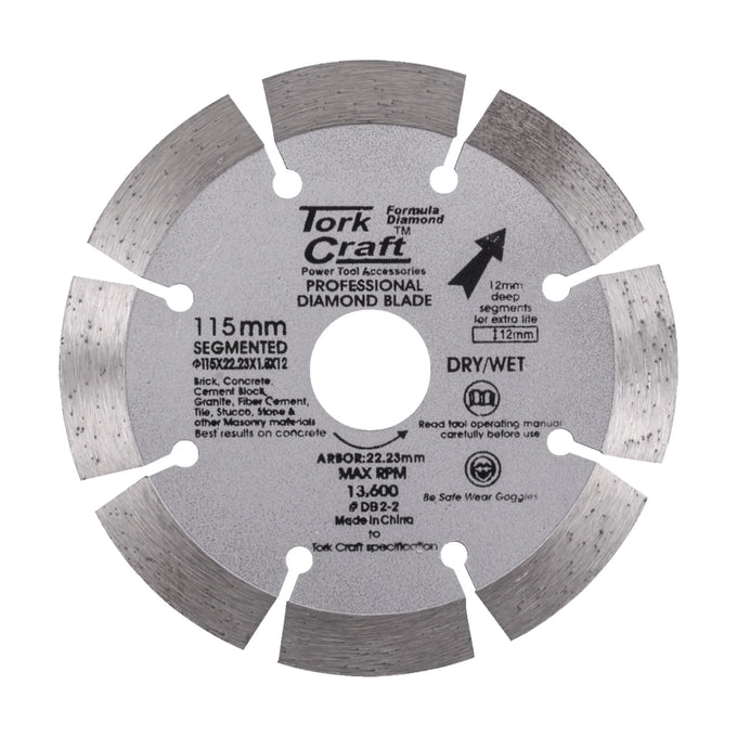 Tork Craft Diamond Blade Segmented 115mm With 12mm Segments - image 01