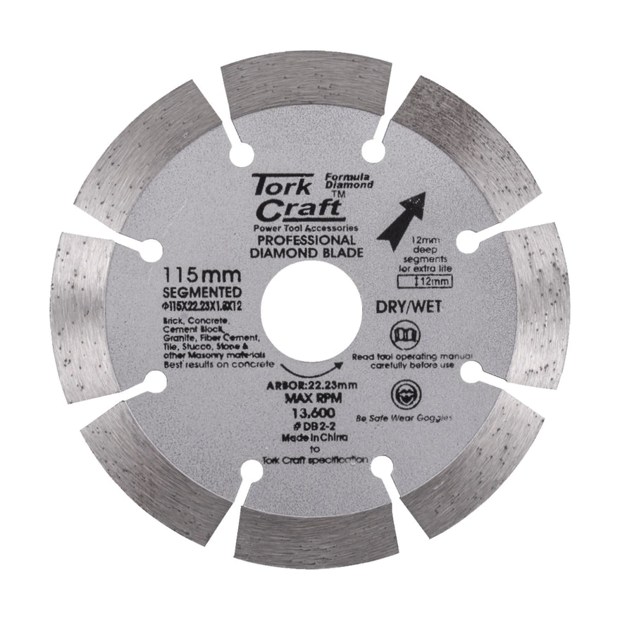 Tork Craft Diamond Blade Segmented 115mm With 12mm Segments - image 01