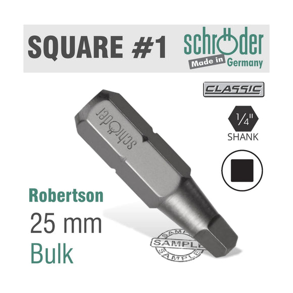 Schroder Sq Recess No. 1 Insert Bit - image 01
