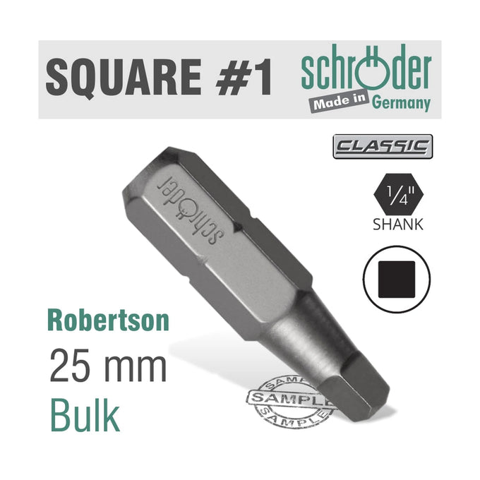 Schroder Sq Recess No. 1 Insert Bit - image 01