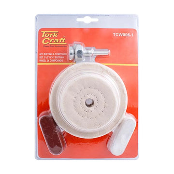 Tork Craft Polishing Buffing & Compound Drill Set 65 75 & 100mm Buffing Wheels - image 01