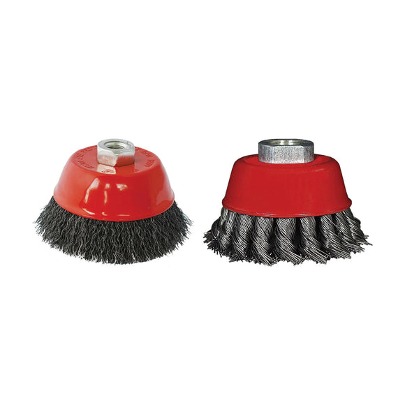 Tork Craft Wire Cup Brush 75mm X M14 Crimped & Knotted Set 2pce For115 Angle Gri - image 01