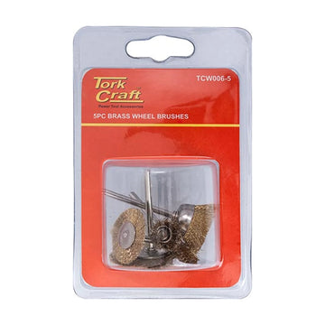 Tork Craft Wire Brushes Mini 5pc Brass 3.2mm Shaft Assorted Shapes - image 01