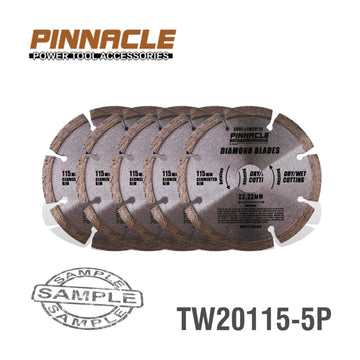 Pinnacle Segmented Diamond Blade 115mm x 22.22mm - 5 Pack - image 01