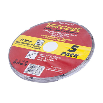 Tork Craft Diamond Blade Segmented 115mm Professional Bulk 5 Pack - image 01