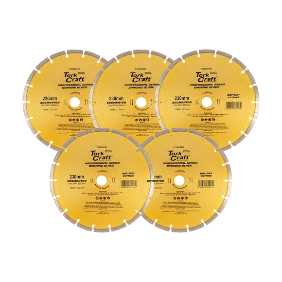 Tork Craft Diamond Blade Segmented 230mm Professional Bulk 5 Pack - image 01