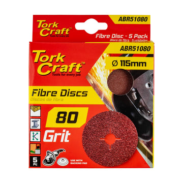 Tork Craft Fibre Disc 115mm 80 Grit 5 Pack - image 01