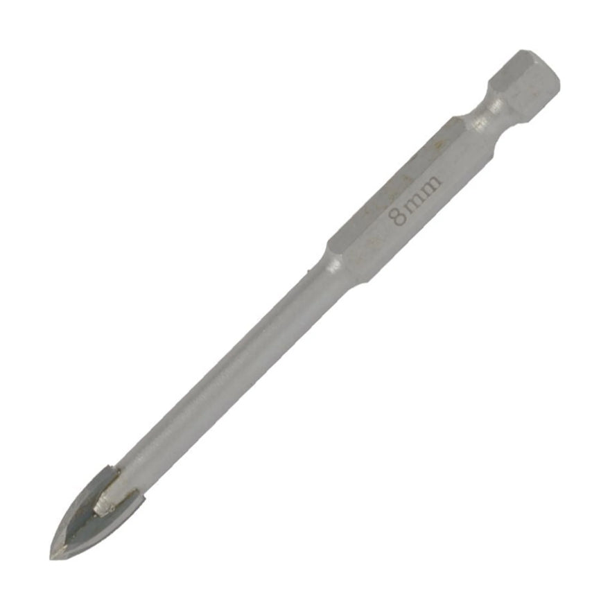 Tork Craft Glass & Tile Drill 8mm 4 Flute With Hex Shank - image 01