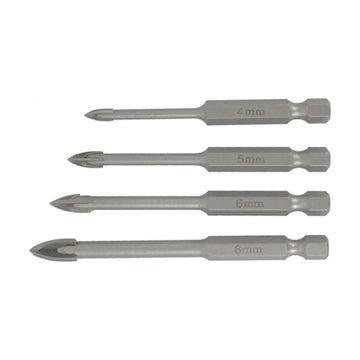 Tork Craft Glass & Tile Drill 4 Flute Set 4pc 4/5/6/8mm In Plastic Case - image 01