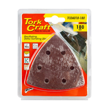 Tork Craft Oscillating Sandpaper A/O 93mm 10pc Delta Shape 180 Grit - image 01