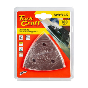 Tork Craft Oscillating Sandpaper A/O 80mm 10pc Delta Shape 180 Grit - image 01