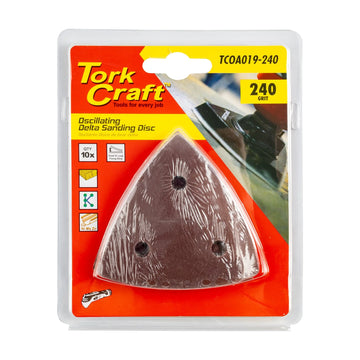 Tork Craft Oscillating Sandpaper A/O 80mm 10pc Delta Shape 240 Grit - image 01