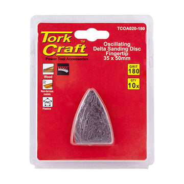 Tork Craft Oscillating Sandpaper A/O 35x50mm 10pc Fingertip 180 Grit - image 01