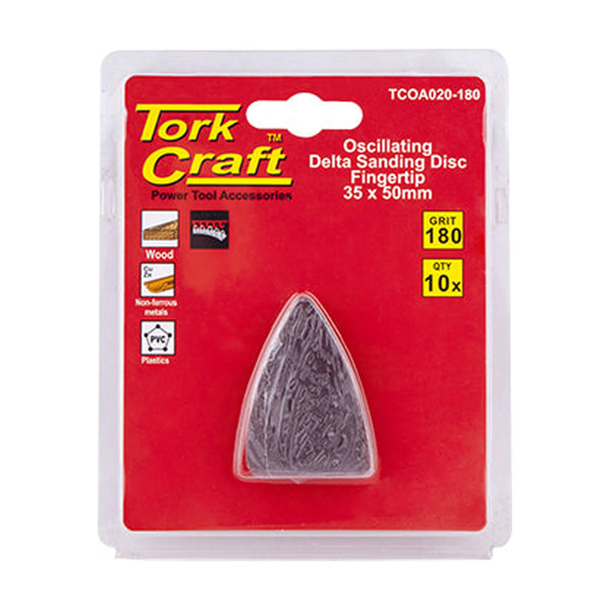Tork Craft Oscillating Sandpaper A/O 35x50mm 10pc Fingertip 180 Grit - image 01
