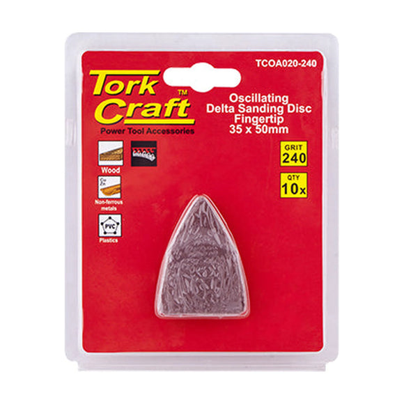 Tork Craft Oscillating Sandpaper A/O 35x50mm 10pc Fingertip 240 Grit - image 01