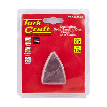 Tork Craft Oscillating Sandpaper A/O 35x50mm 10pc Fingertip 80 Grit - image 01