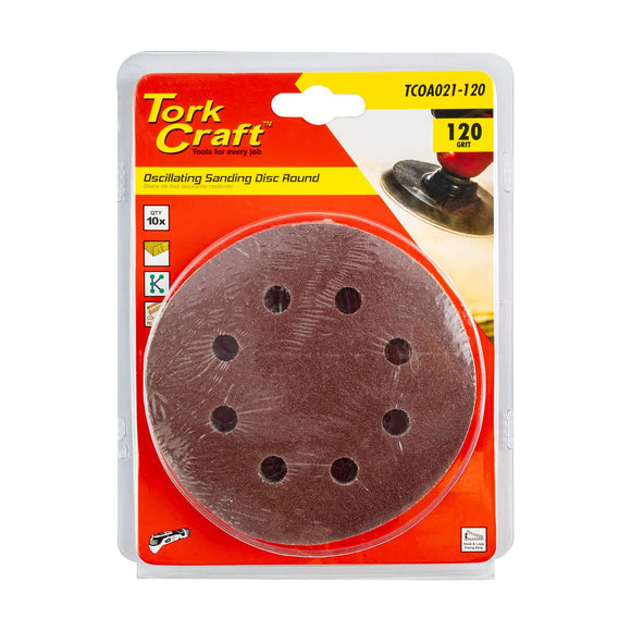 Tork Craft Oscillating Sandpaper A/O 115mm 10pc Round 120 Grit - image 01