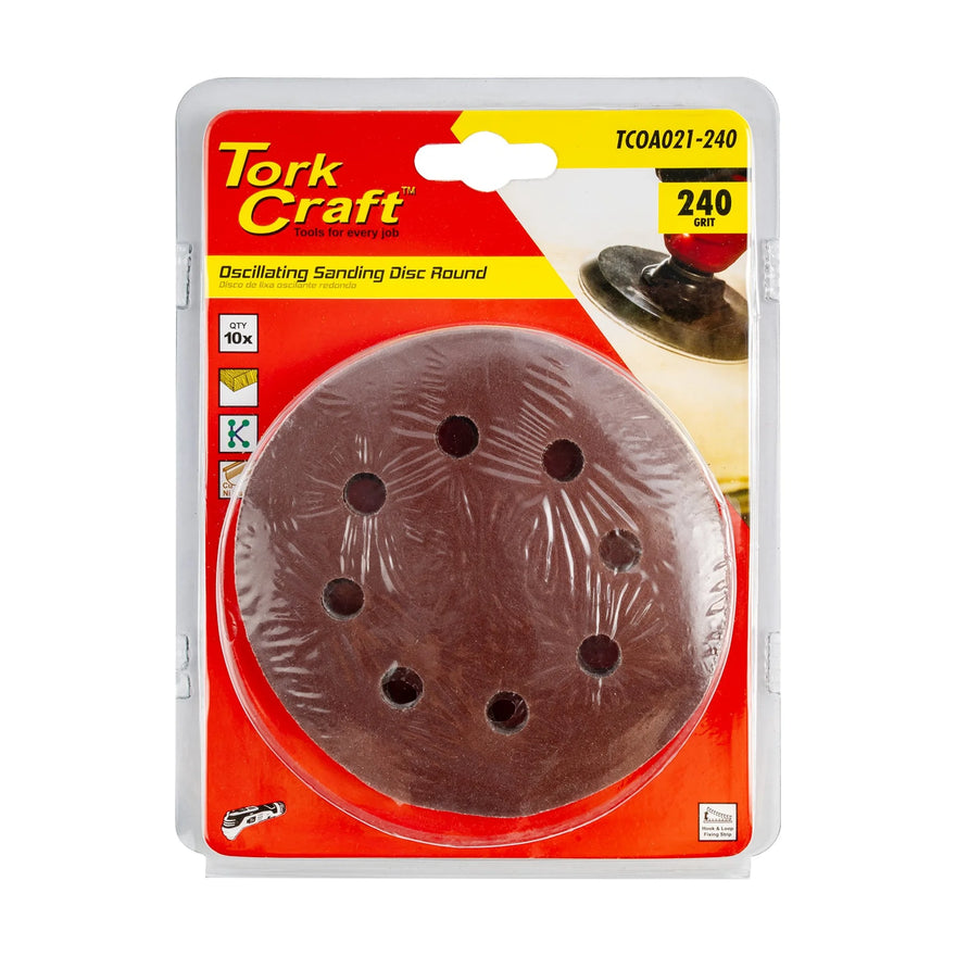 Tork Craft Oscillating Sandpaper A/O 115mm 10pc Round 240 Grit - image 01
