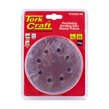 Tork Craft Oscillating Sandpaper A/O 115mm 10pc Round 80 Grit - image 01