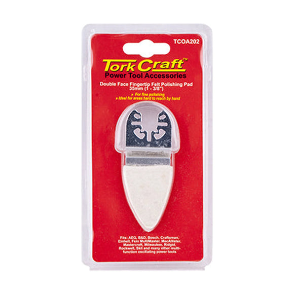 Tork Craft Quick Change Base & Arbor 35mm D/f Fingertip Felt Polishing Pad - image 01