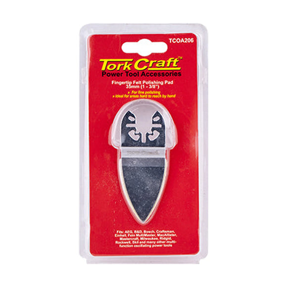 Tork Craft Quick Change Base & Arbor 35mm Fingertip Felt Polishing Pad - image 01