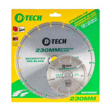 D-Tech Diamond Blade 230mmx22.22mm + 115mmx22.2mm Segmented - image 01