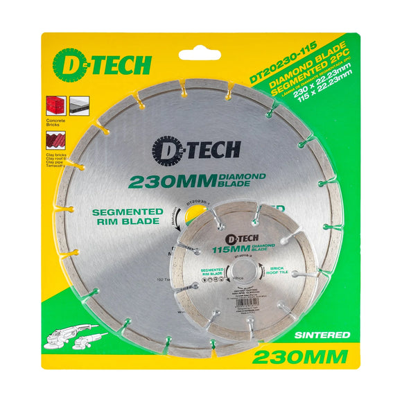 D-Tech Diamond Blade 230mmx22.22mm + 115mmx22.2mm Segmented - image 01