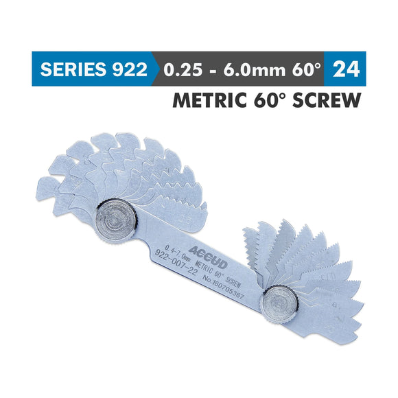 Accud Pitch Gauge 0.25-6mm 24 Leaves Metric 60° Screw 0.07mm Accuracy - image 01