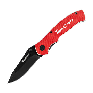 Tork Craft Knife Foldable Utility Red With G10 Material Handle And Belt Clip - image 01