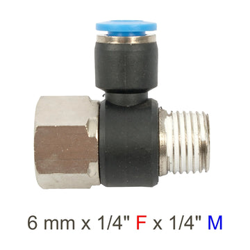 AirCraft PU Hose Fitting Tee 6mmX 1/4'F X 1/4'M - image 01