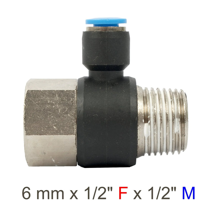 AirCraft PU Hose Fitting Tee 6mmX 1/2'F X 1/2'M - image 01